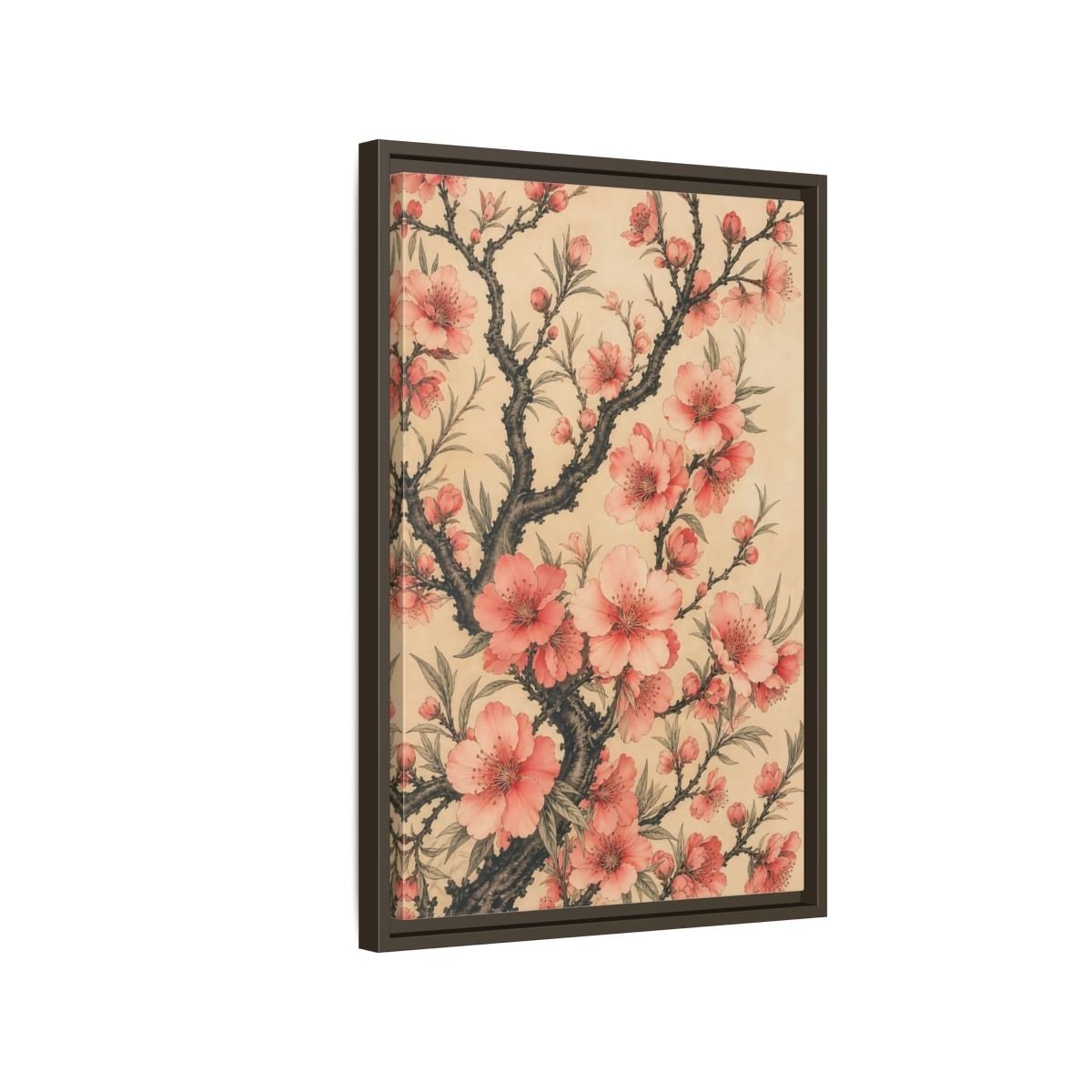 Floral Pink Blossoms Framed Canvas Print – Living Room, Above Fireplace - YesArtYes