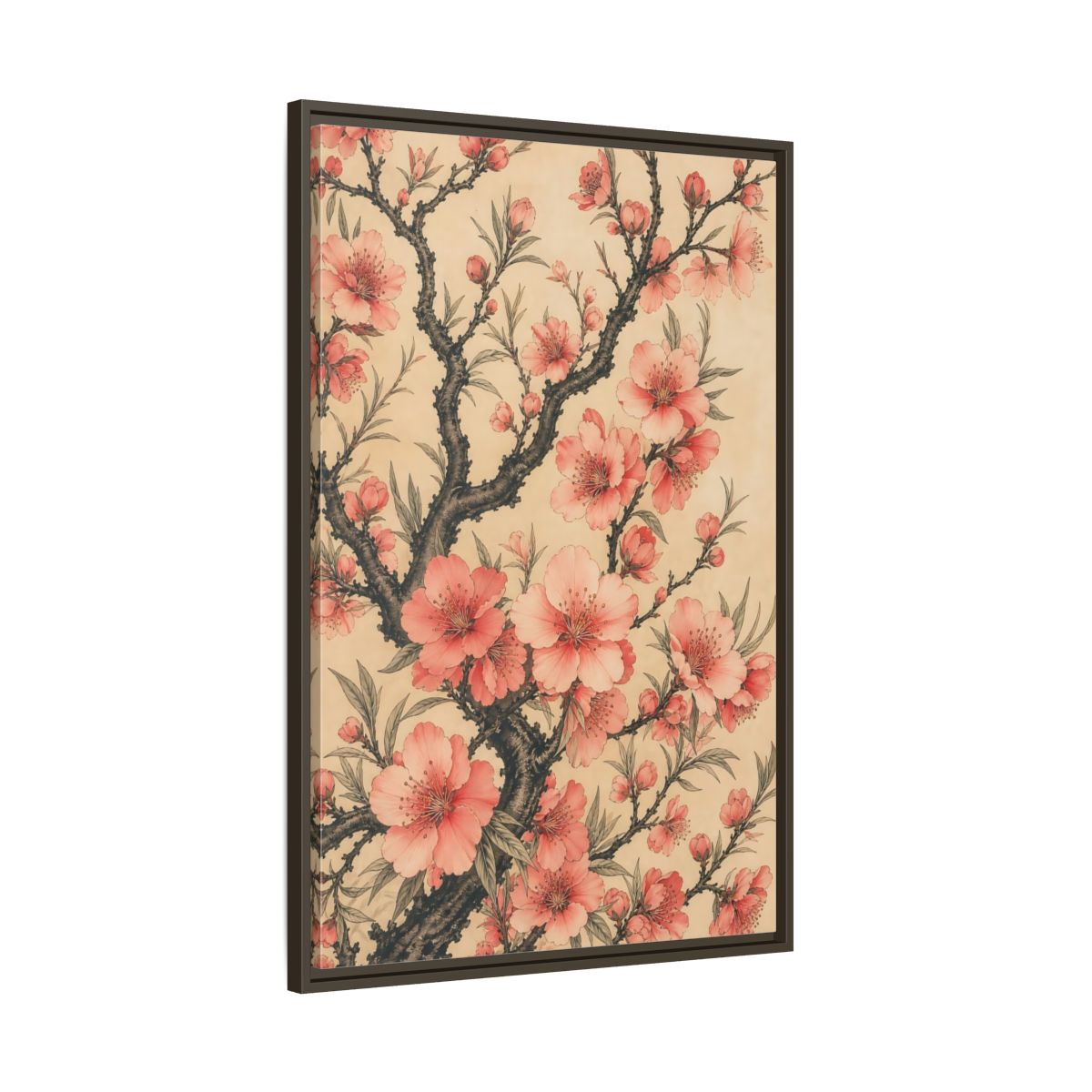 Main Mockup. Floral Pink Blossoms Pink Floral shown as framed canvas print