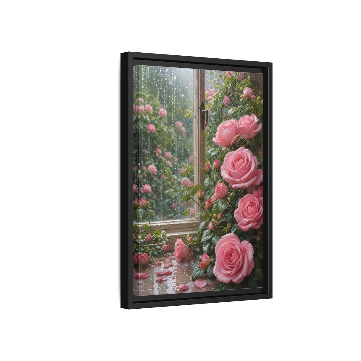 Floral Pink Roses Framed Canvas Print – Bedroom, Above Bed - YesArtYes