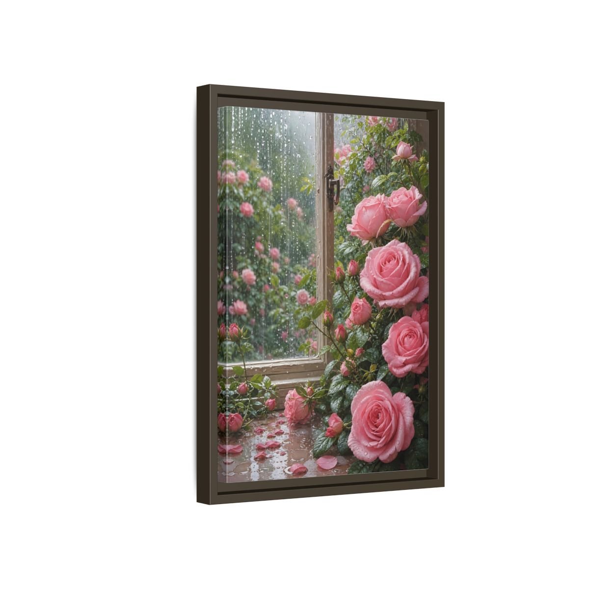 Floral Pink Roses Framed Canvas Print – Bedroom, Above Bed - YesArtYes