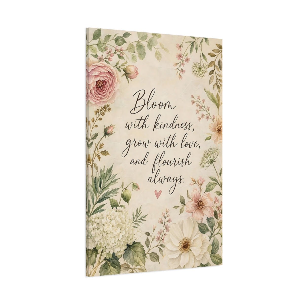 Floral Quote Pastel Canvas Wall Art Print – Living Room Decor, Above Sofa - YesArtYes
