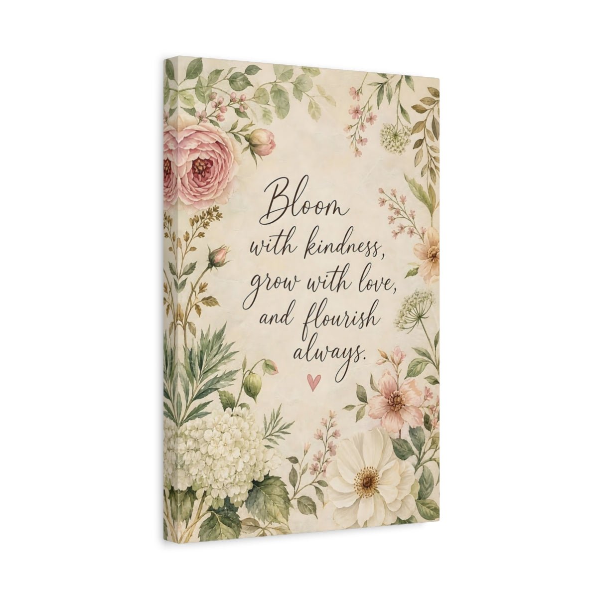 Floral Quote Pastel Canvas Wall Art Print – Living Room Decor, Above Sofa - YesArtYes
