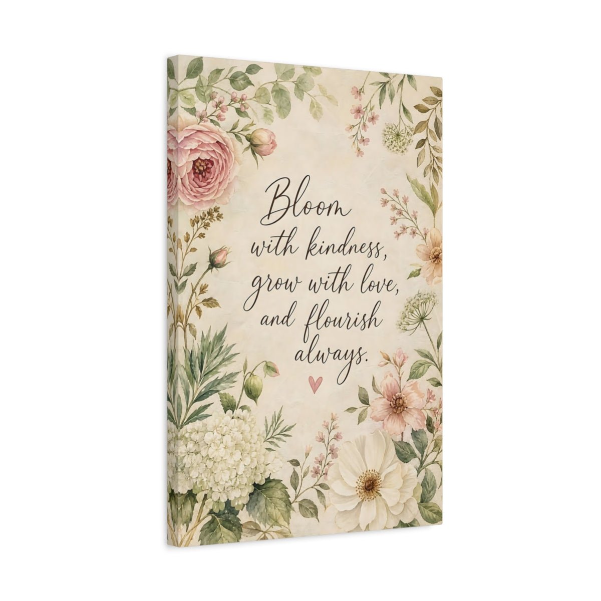 Floral Quote Pastel Canvas Wall Art Print – Living Room Decor, Above Sofa - YesArtYes