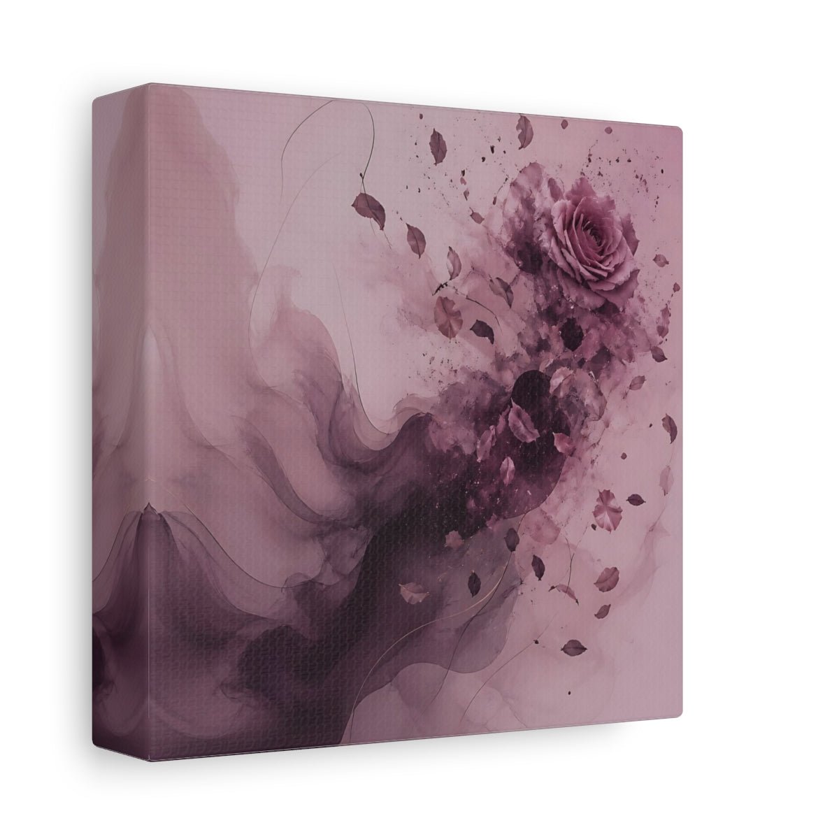 Floral Rose Pink And Mauve Canvas Print Wall Art – Abstract Bedroom, Bed - YesArtYes