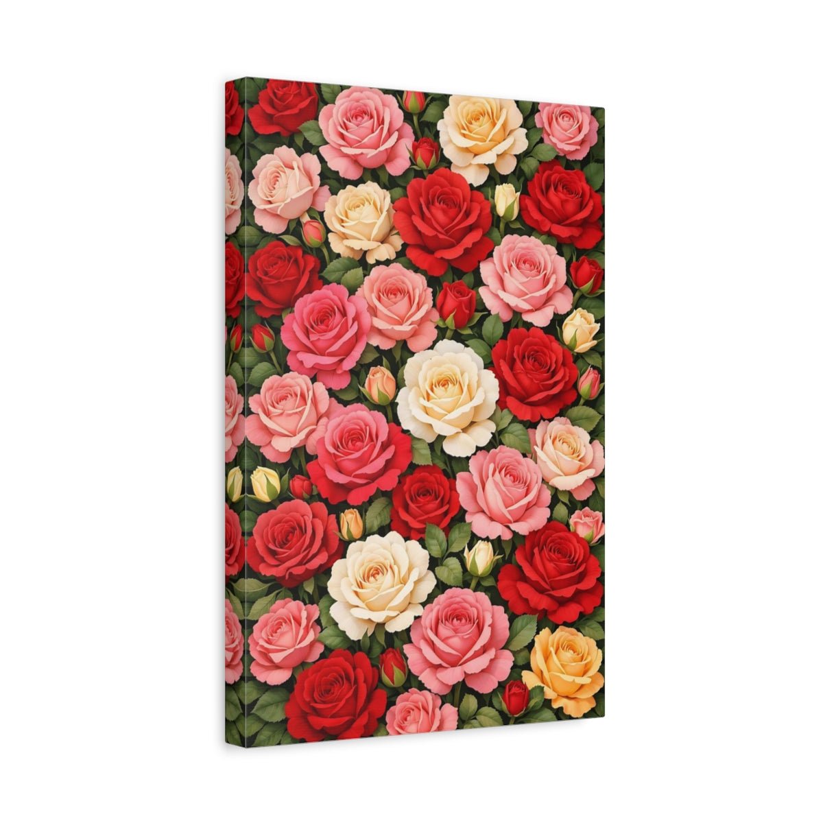 Floral Roses Colorful - Canvas Wall Art Print - YesArtYes