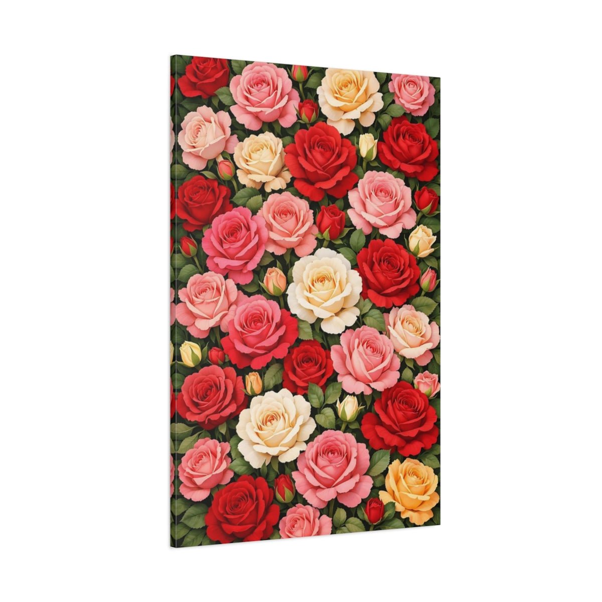 Floral Roses Colorful - Canvas Wall Art Print - YesArtYes