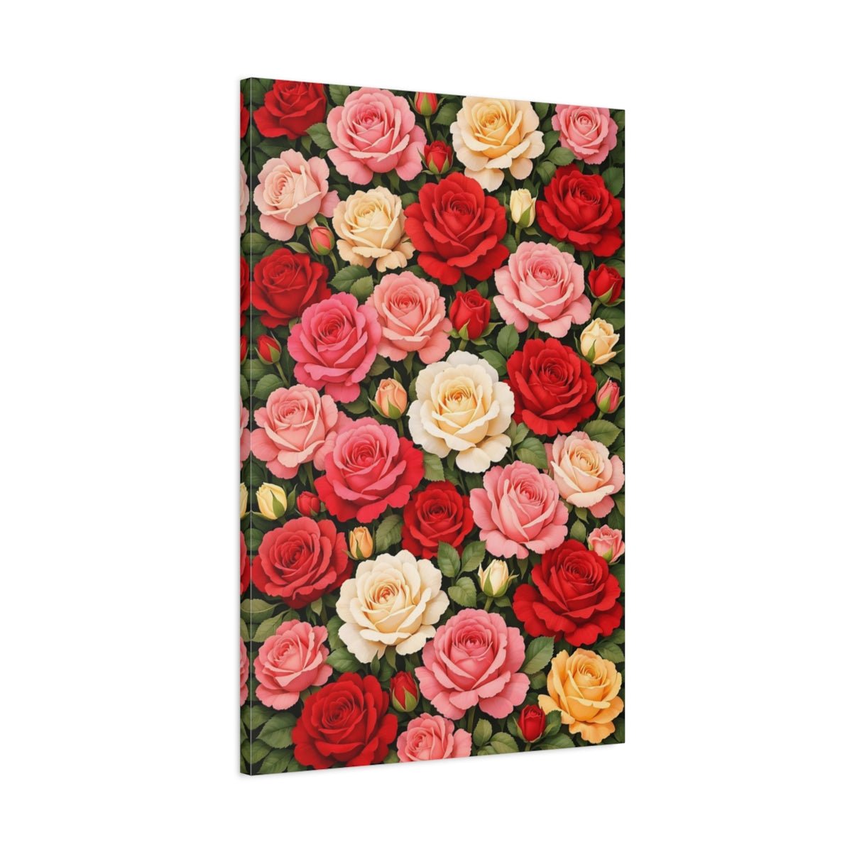 Floral Roses Colorful - Canvas Wall Art Print - YesArtYes