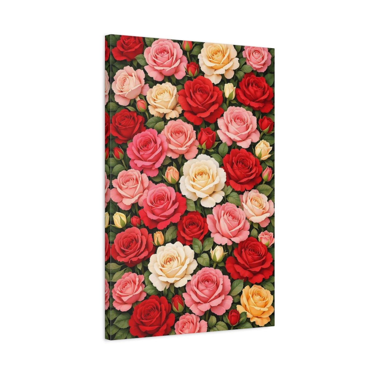 Floral Roses Colorful - Canvas Wall Art Print - YesArtYes