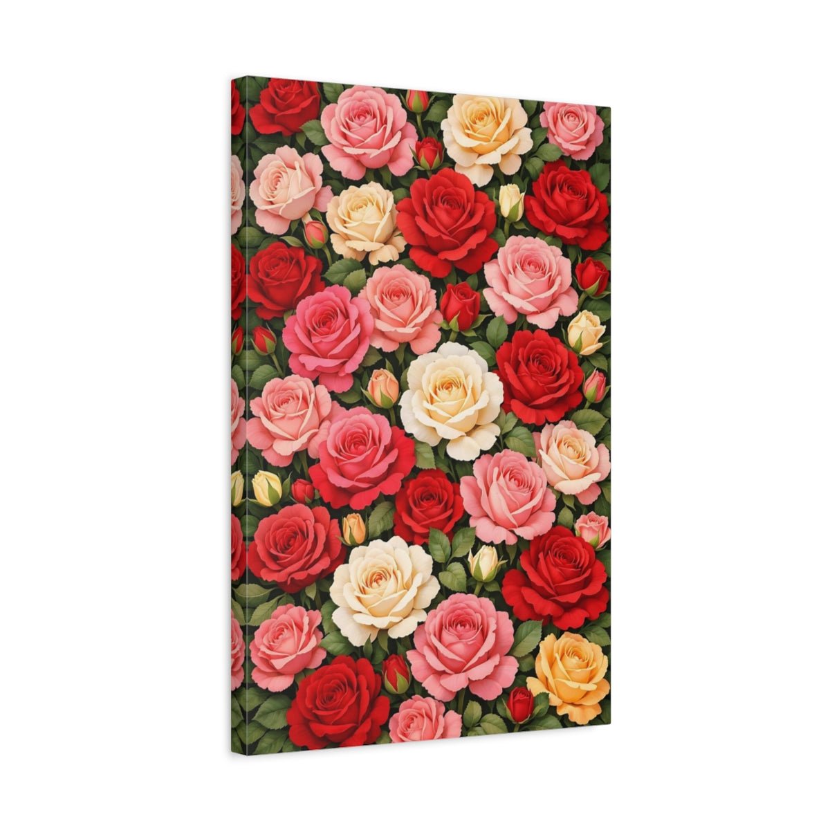 Floral Roses Colorful - Canvas Wall Art Print - YesArtYes