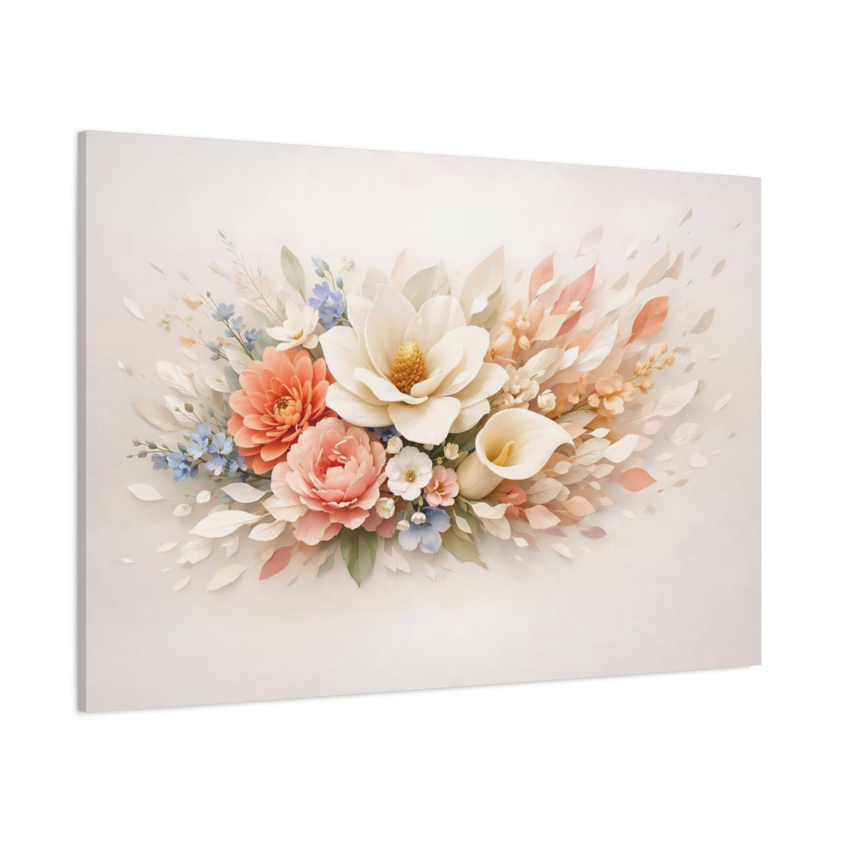 Floral Sculptural Objects shown as stretched canvas wall art