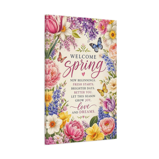 Floral Spring Flowers Pastel Canvas Wall Art Print – Watercolor Living Room, Above Sofa - YesArtYes