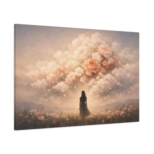 Floral Storm Clouds shown as stretched canvas wall art