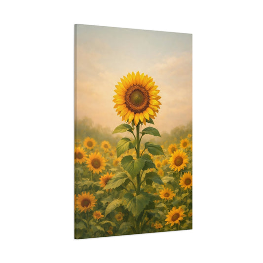 Floral Sunflower Yellow Sunflower Field shown as stretched canvas wall art