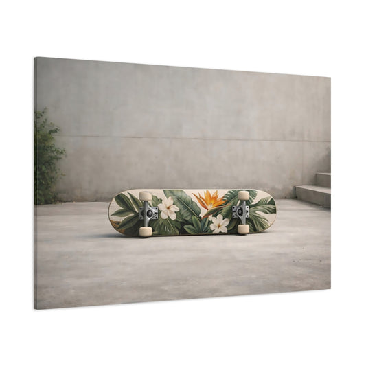 Main Mockup. Floral Tropical Flowers Tropical Floral shown as stretched canvas wall art
