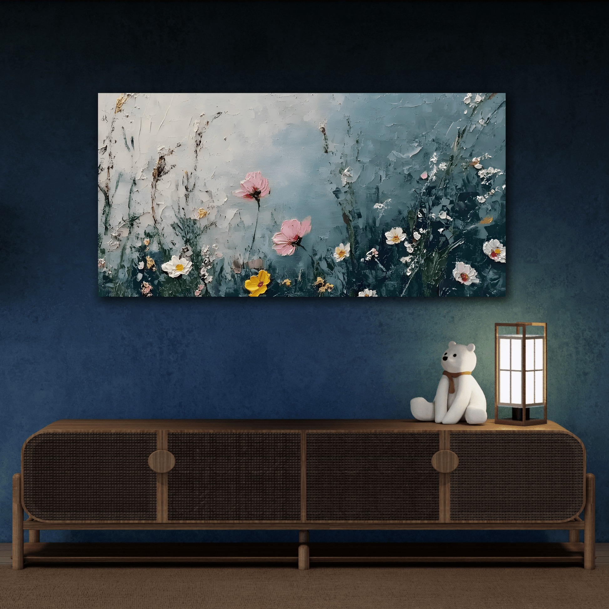 Floral Wall Art Canvas Print - Large Wildflower Home Decor - YesArtYes
