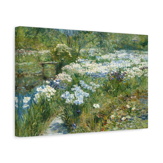 Floral Water Garden Landscape - Canvas Wall Art Print for Living Room