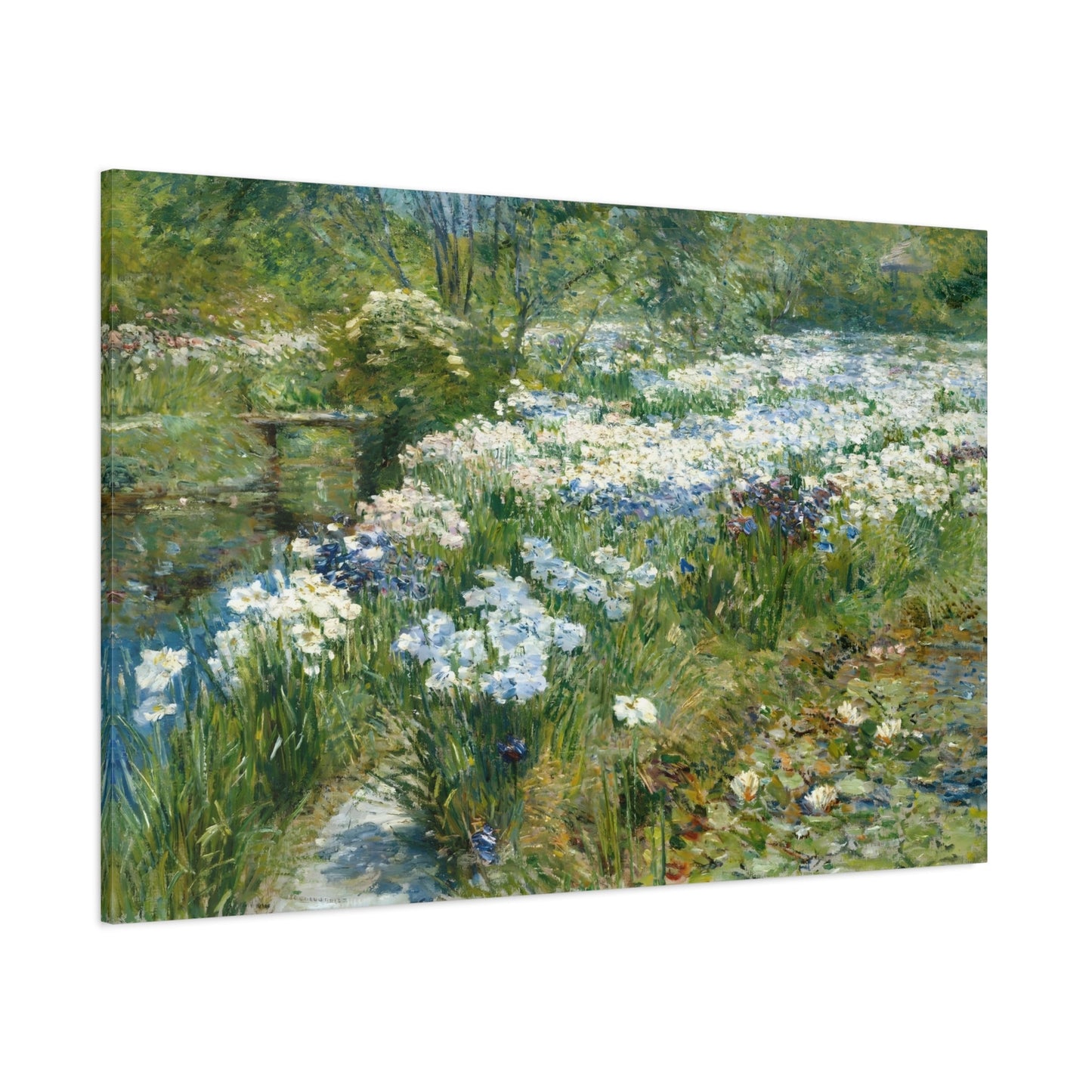 Floral Water Garden Landscape - Canvas Wall Art Print for Living Room