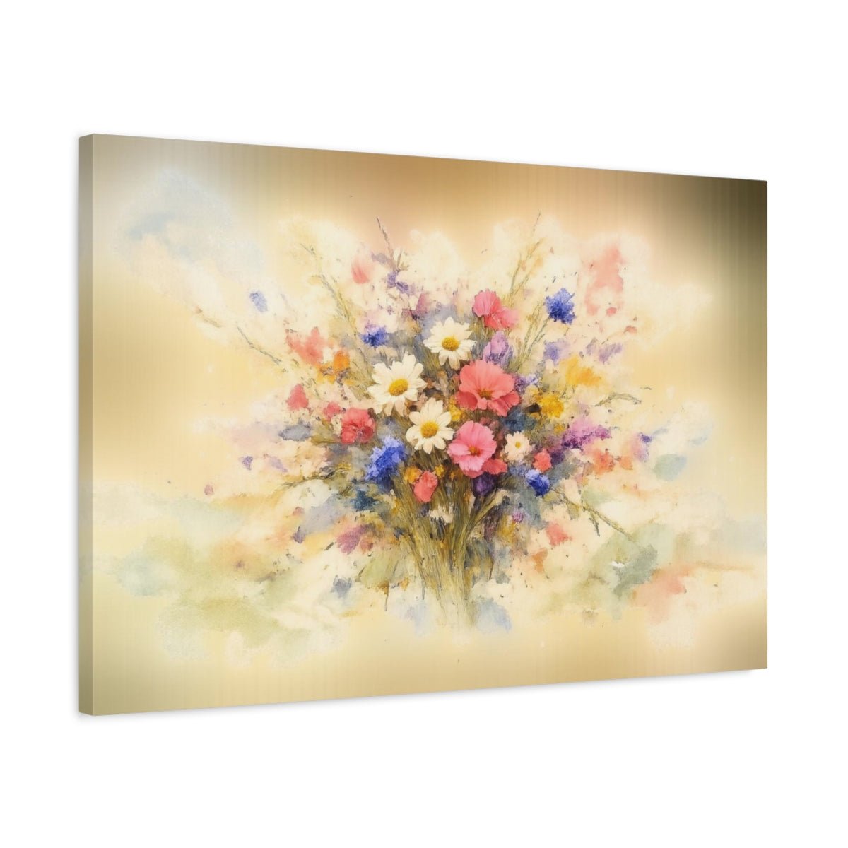 Floral Watercolor Wildflowers - Canvas Wall Art Print - YesArtYes