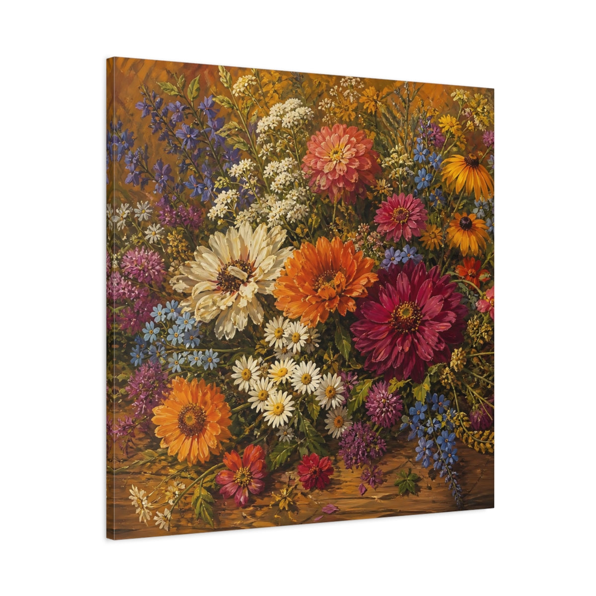 Main Mockup. Floral Wildflowers Colorful Floral shown as stretched canvas wall art