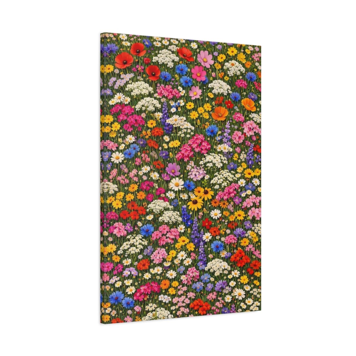 Floral Wildflowers Colorful Flower - Canvas Wall Art Print - YesArtYes