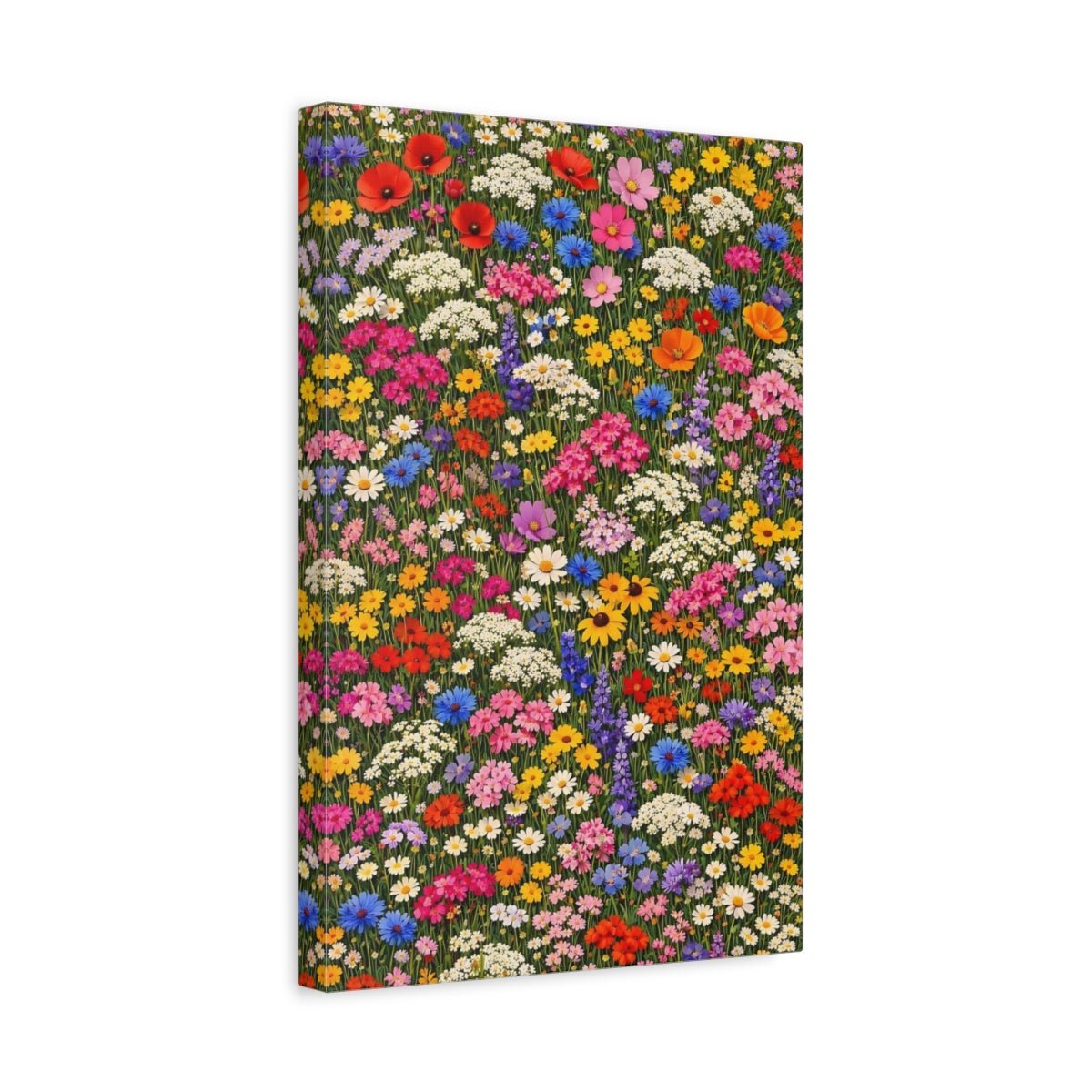Floral Wildflowers Colorful Flower - Canvas Wall Art Print - YesArtYes