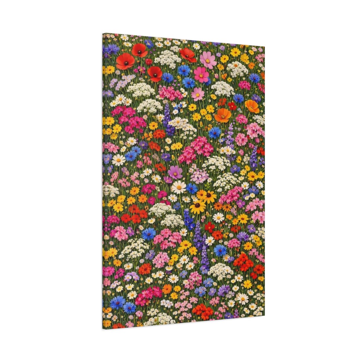 Floral Wildflowers Colorful Flower - Canvas Wall Art Print - YesArtYes