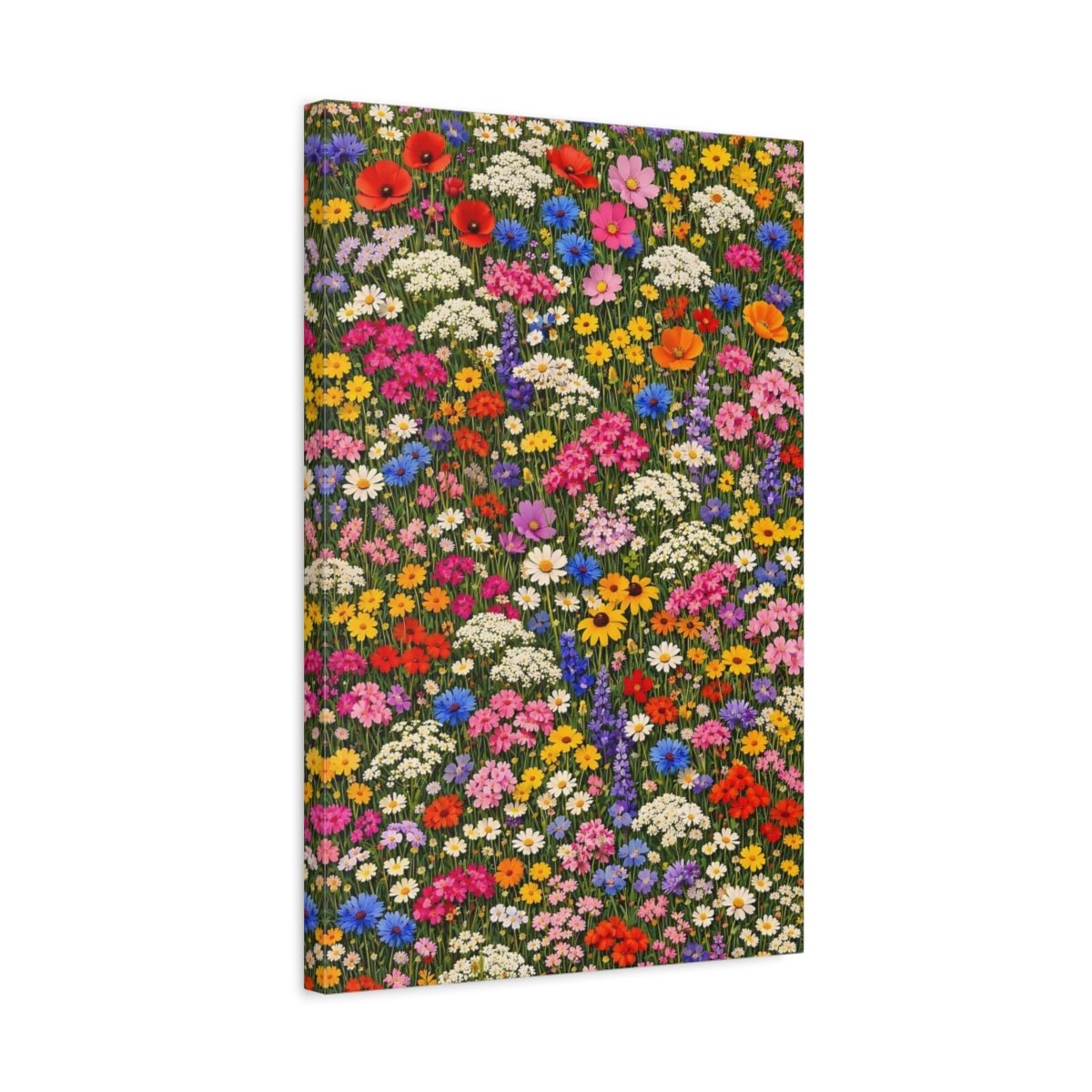 Floral Wildflowers Colorful Flower - Canvas Wall Art Print - YesArtYes