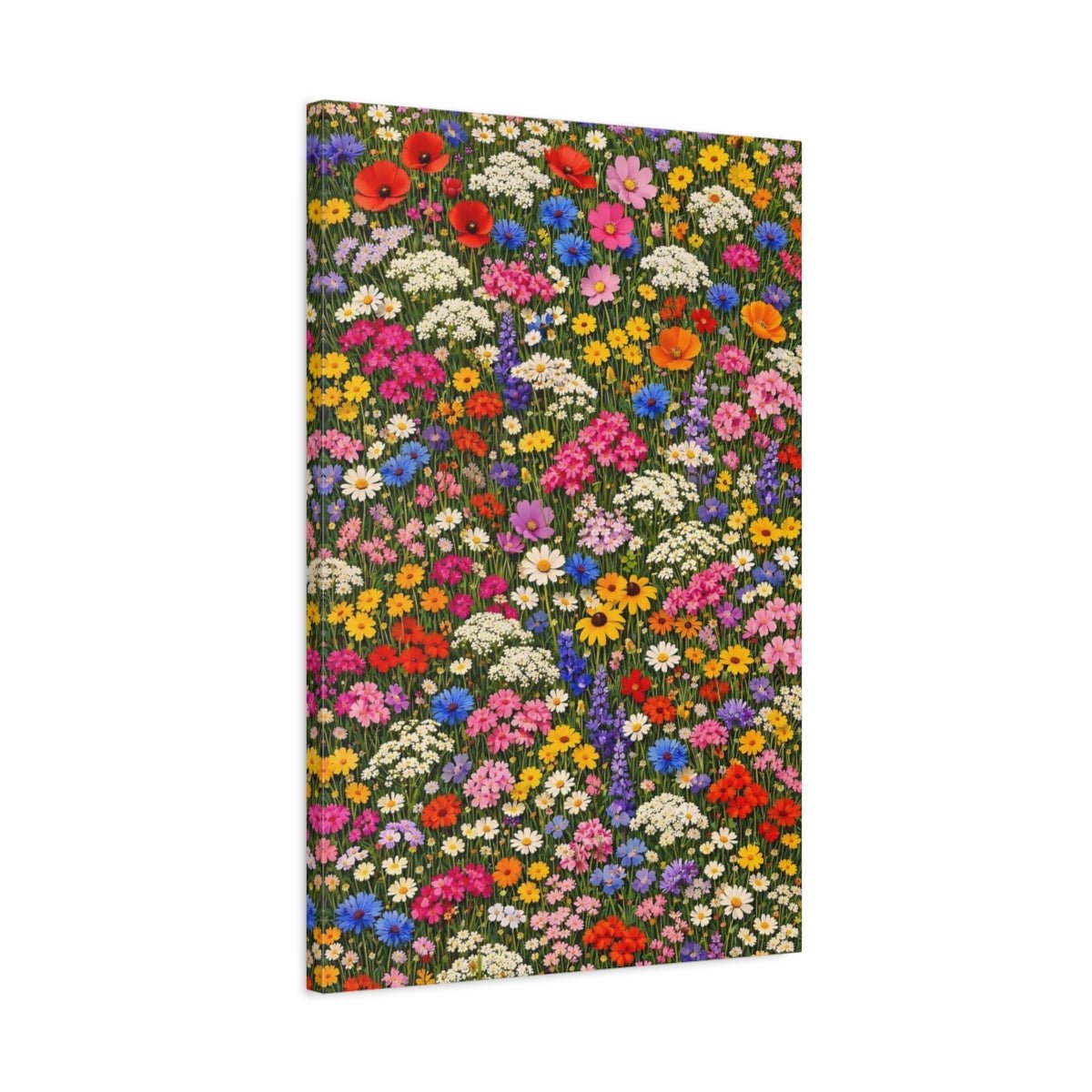 Floral Wildflowers Colorful Flower - Canvas Wall Art Print - YesArtYes