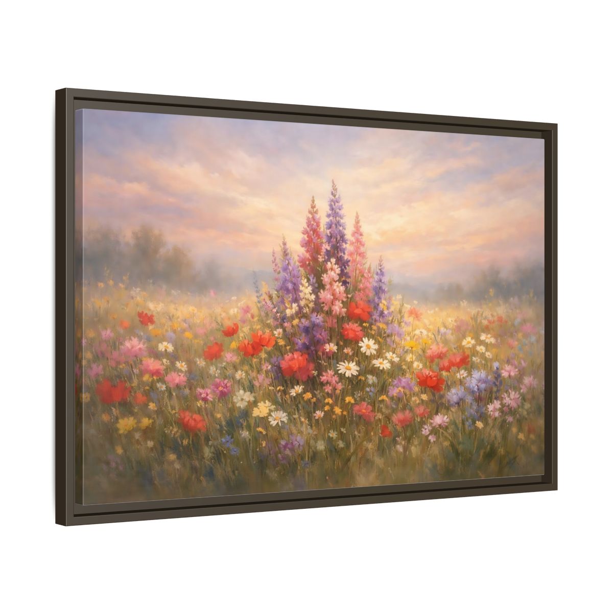 Side Mockup 11. Floral Wildflowers Colorful Wildflowers shown as stretched canvas wall art