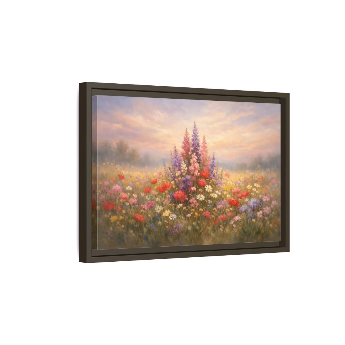 Side Mockup 5. Floral Wildflowers Colorful Wildflowers shown as stretched canvas wall art