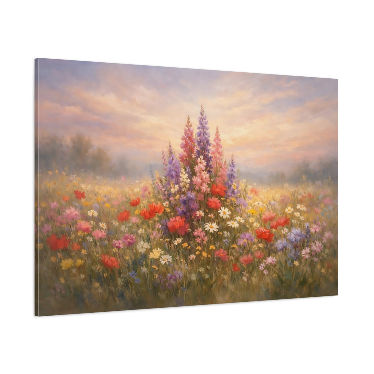 Main Mockup. Floral Wildflowers Colorful Wildflowers shown as stretched canvas wall art