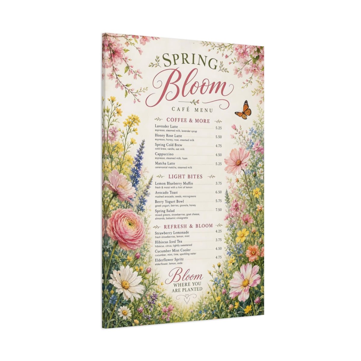Floral Wildflowers Pastel Canvas Print – Kitchen, Dining Area Wall - YesArtYes