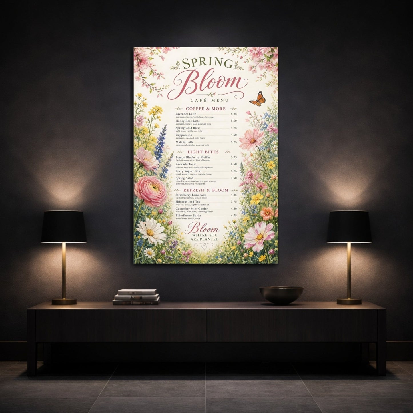Floral Wildflowers Pastel Canvas Print – Kitchen, Dining Area Wall - YesArtYes