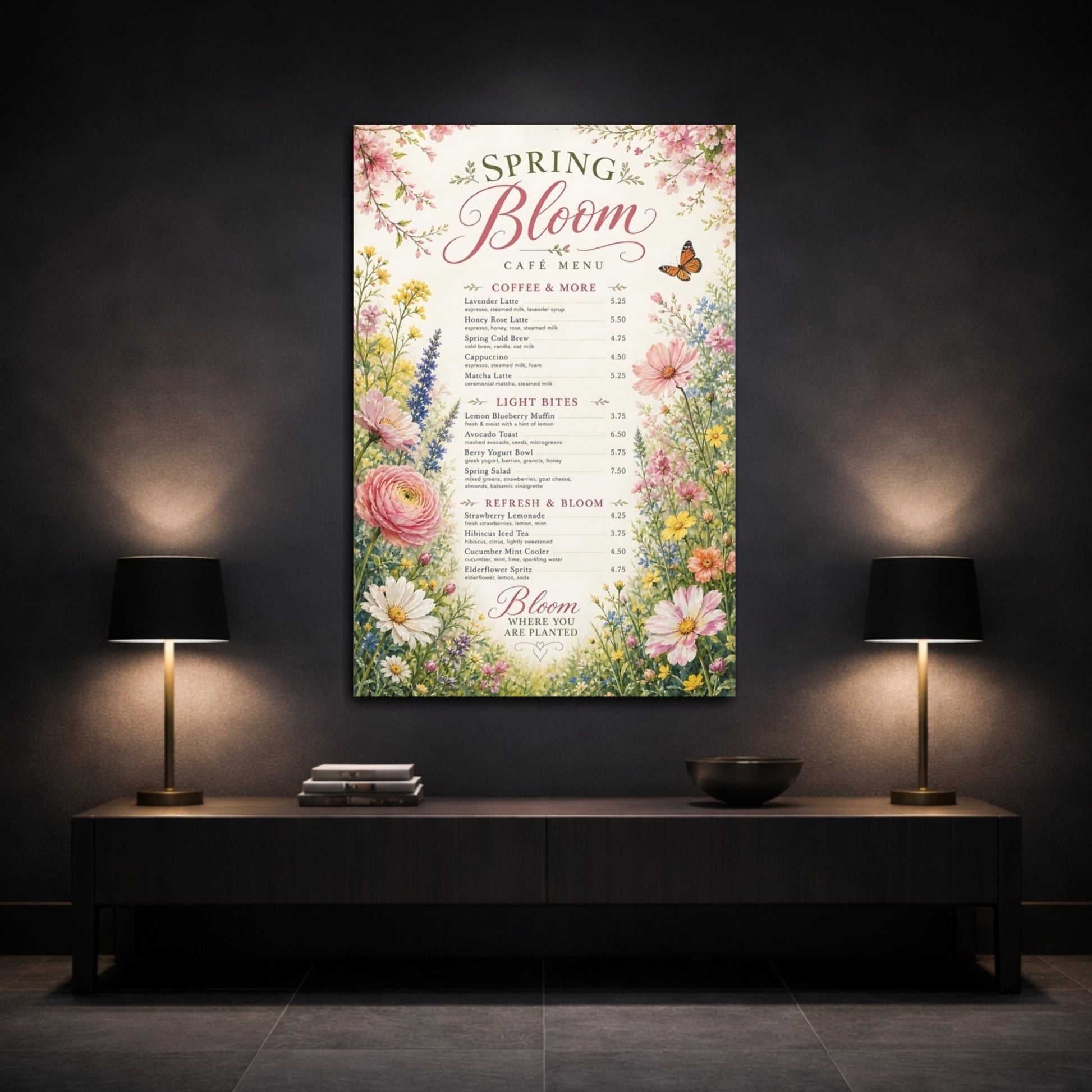 Floral Wildflowers Pastel Canvas Print – Kitchen, Dining Area Wall - YesArtYes