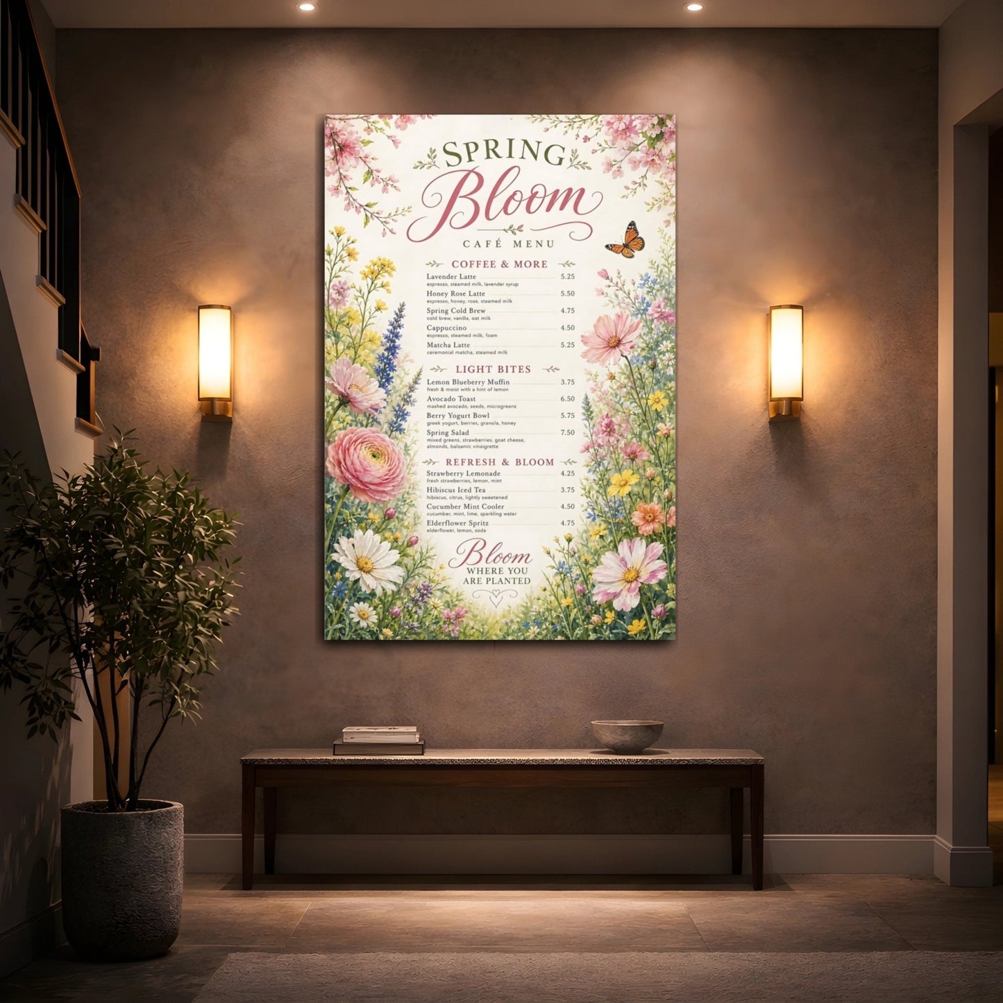 Floral Wildflowers Pastel Canvas Print – Kitchen, Dining Area Wall - YesArtYes