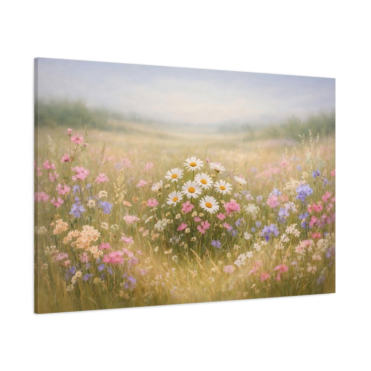 Main Mockup. Floral Wildflowers Pastel Wildflowers shown as stretched canvas wall art