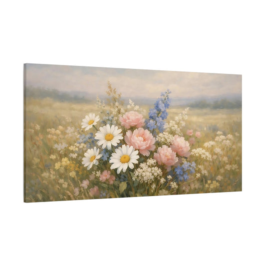Main Mockup. Floral Wildflowers Pastel Wildflowers shown as stretched canvas wall art