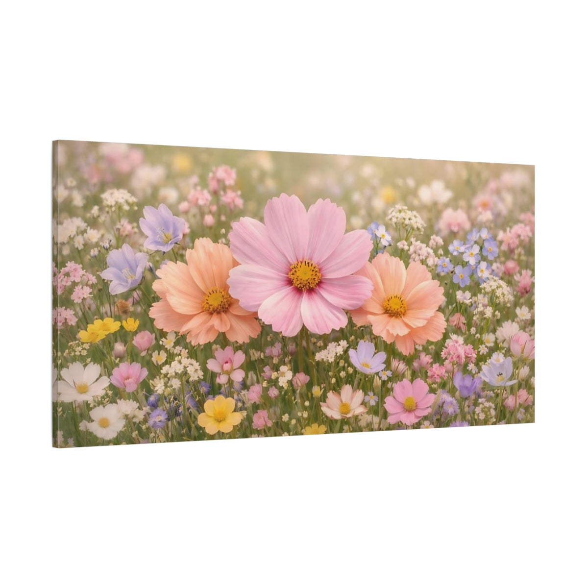 Main Mockup. Floral Wildflowers Pastel Wildflowers shown as stretched canvas wall art