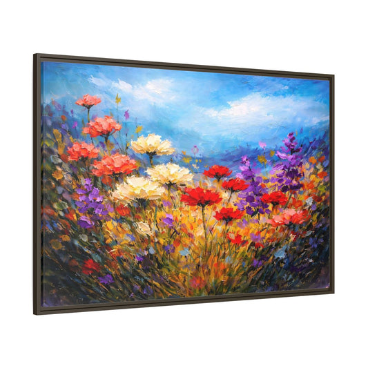 Main Mockup. Floral Wildflowers Vibrant Floral shown as stretched canvas wall art