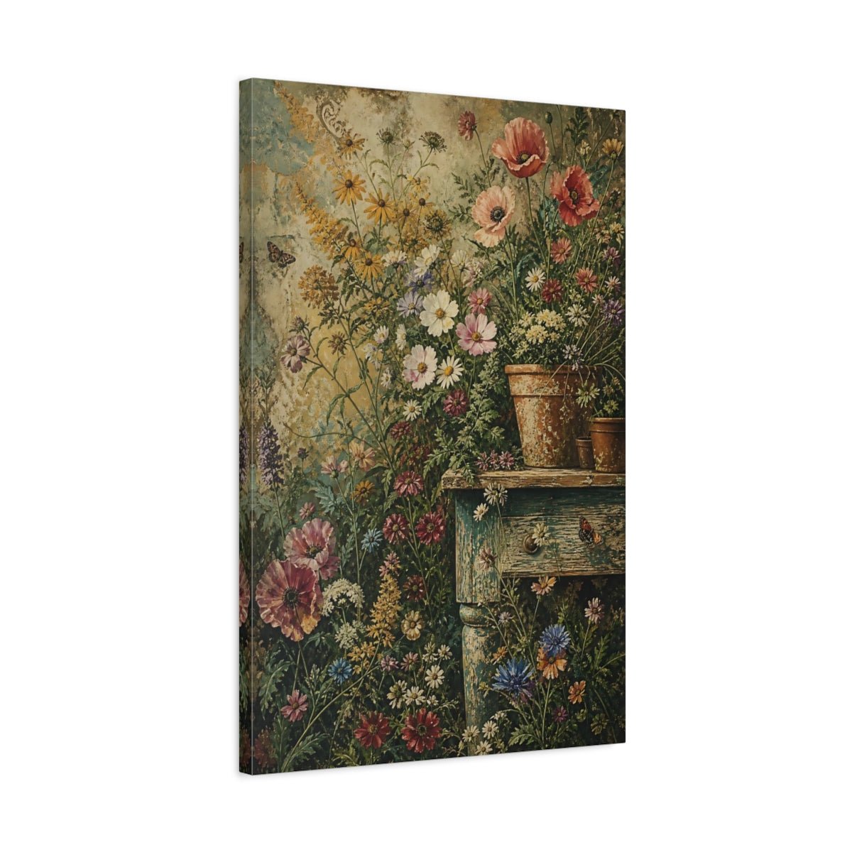 Floral Wildflowers Vibrant Garden Canvas Print – Living Room, Above Fireplace, Multicolor - YesArtYes