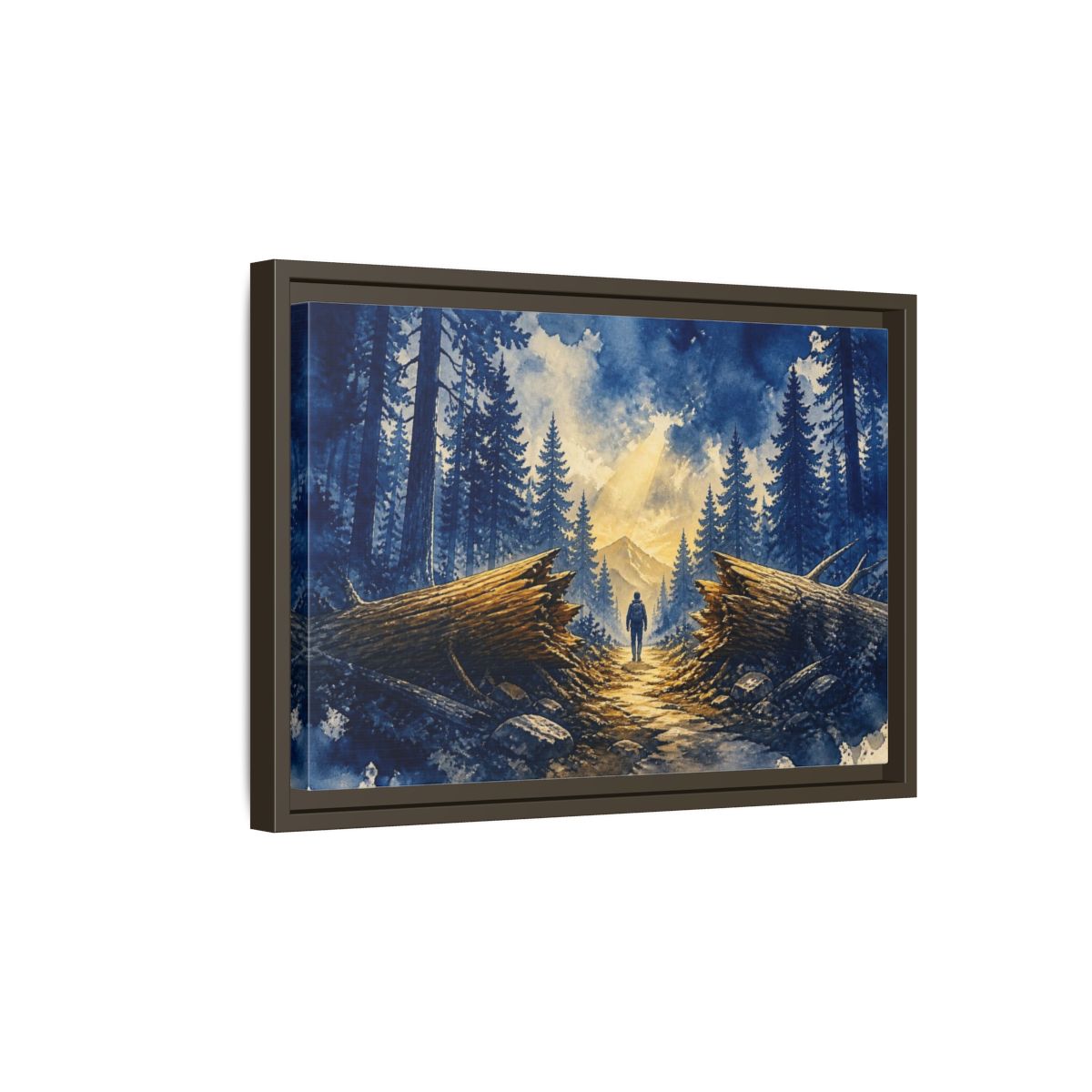 Side Mockup 5. Forest Path Motivation shown as framed canvas print