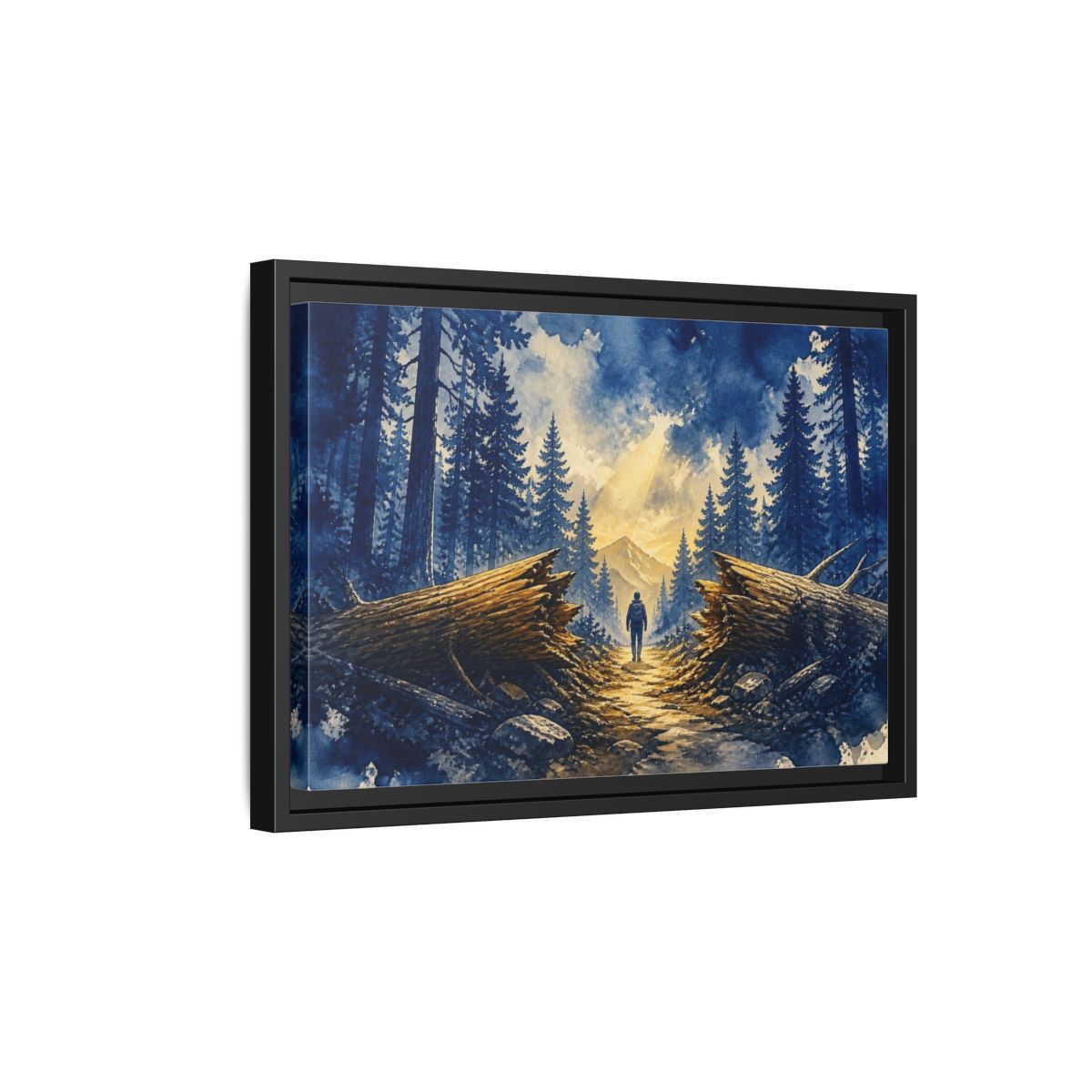 Side Mockup 6. Forest Path Motivation shown as framed canvas print
