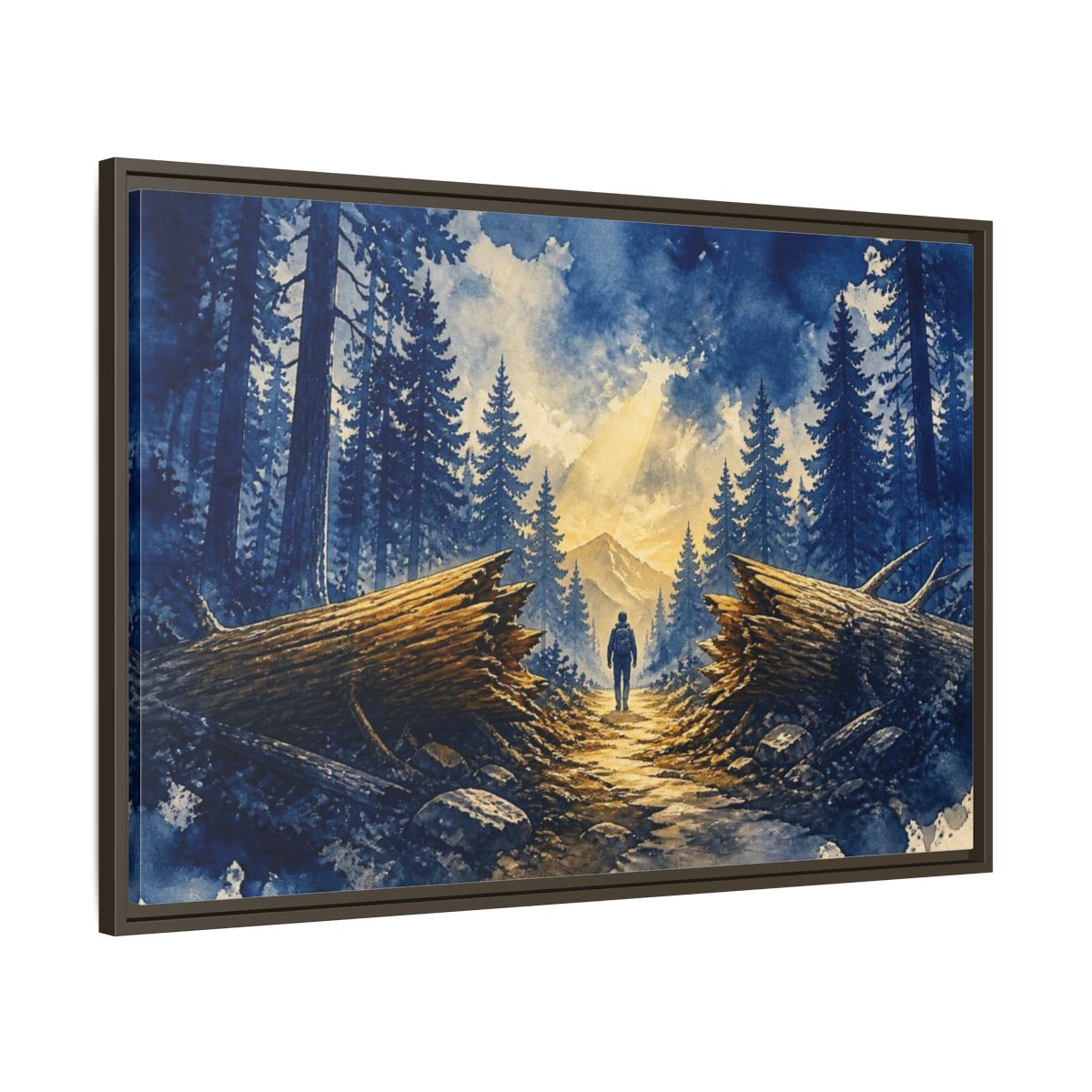 Main Mockup. Forest Path Motivation shown as framed canvas print