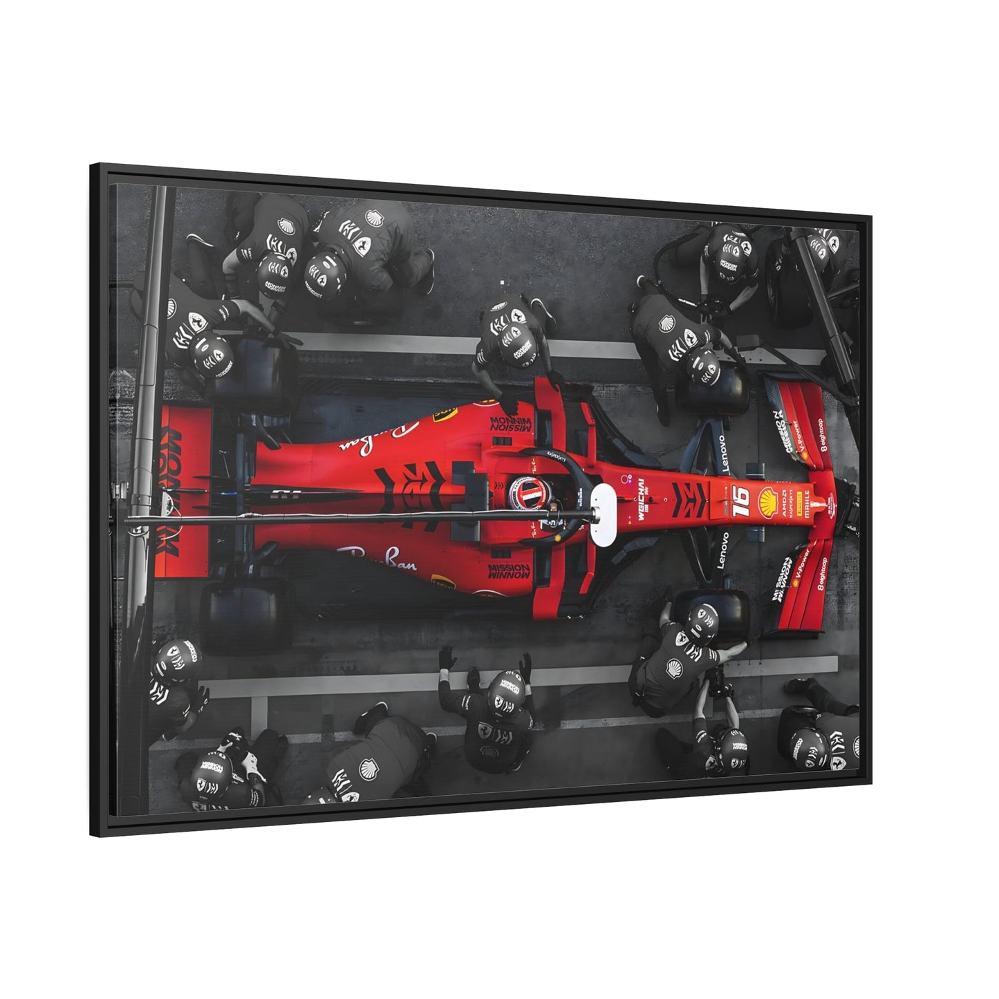 Ferrari F1 Leclerc Canvas Wall Art Print - Formula 1 Pit Stop