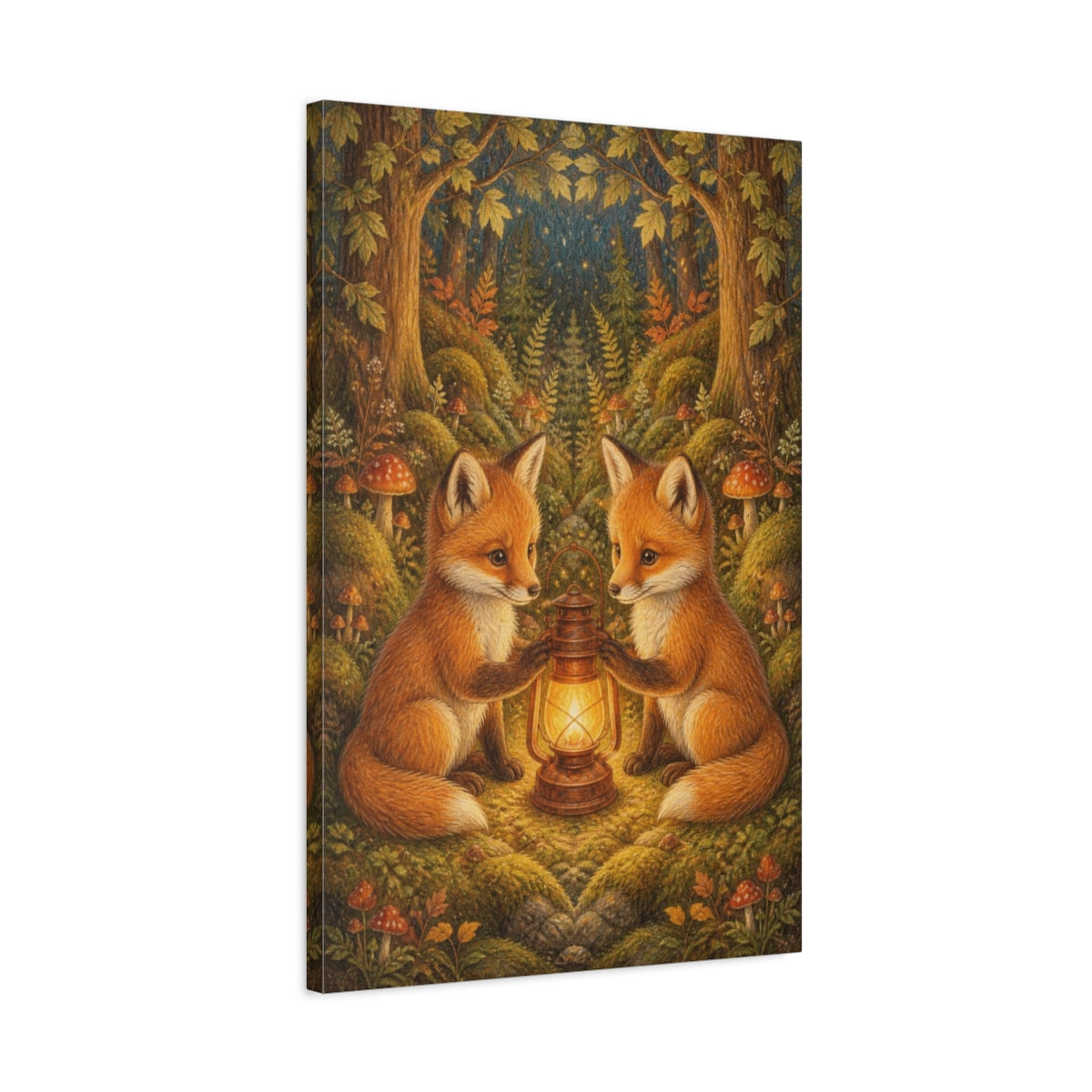 Side Mockup 2. Fox Kits For Kids shown as canvas print