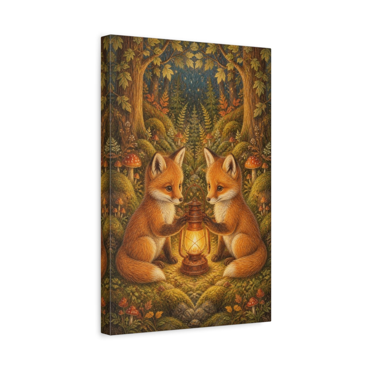 Side Mockup 4. Fox Kits For Kids shown as canvas print