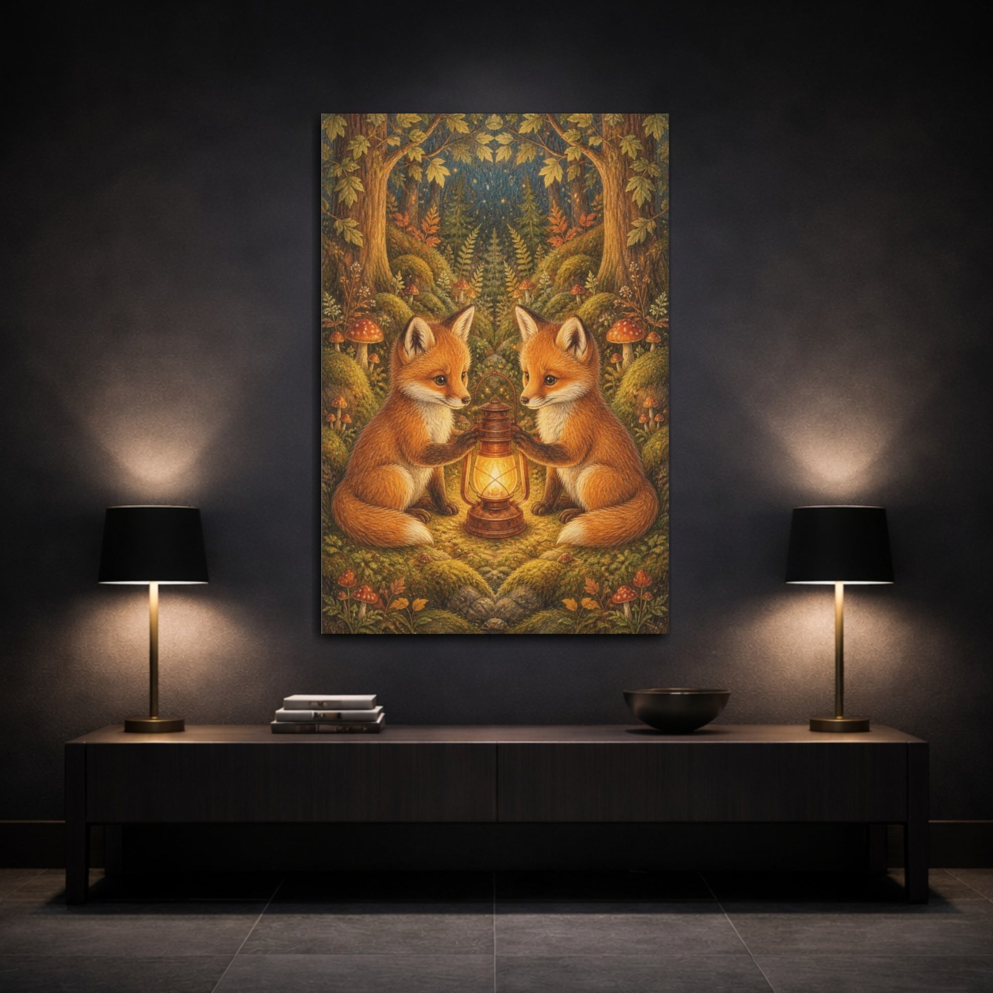 Mockup 3. Fox Kits For Kids shown as canvas print