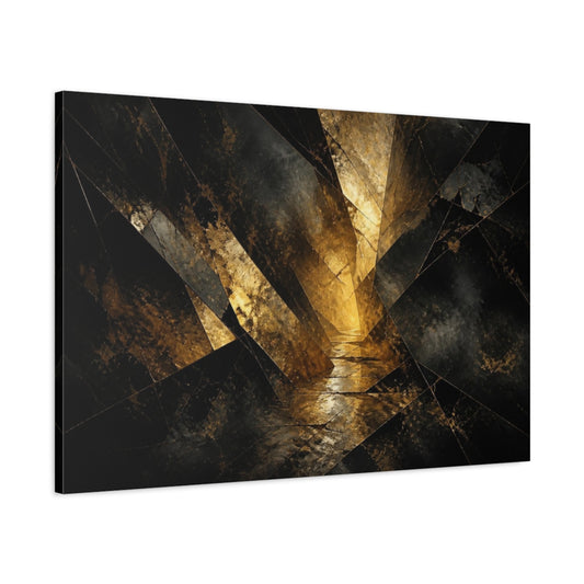 Main Mockup. Fractured Gold Passage shown as canvas print