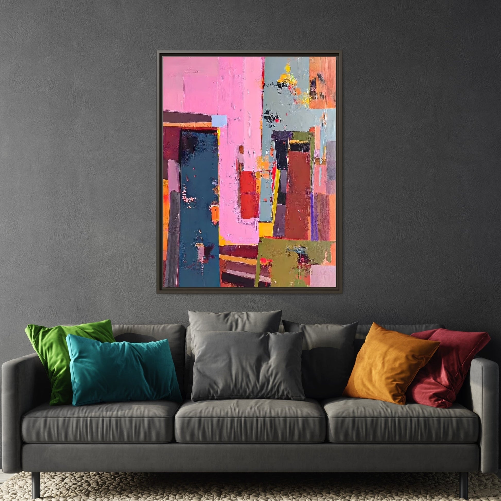 Framed Abstract Art Print - Modern Colorful Canvas Wall Decor - YesArtYes