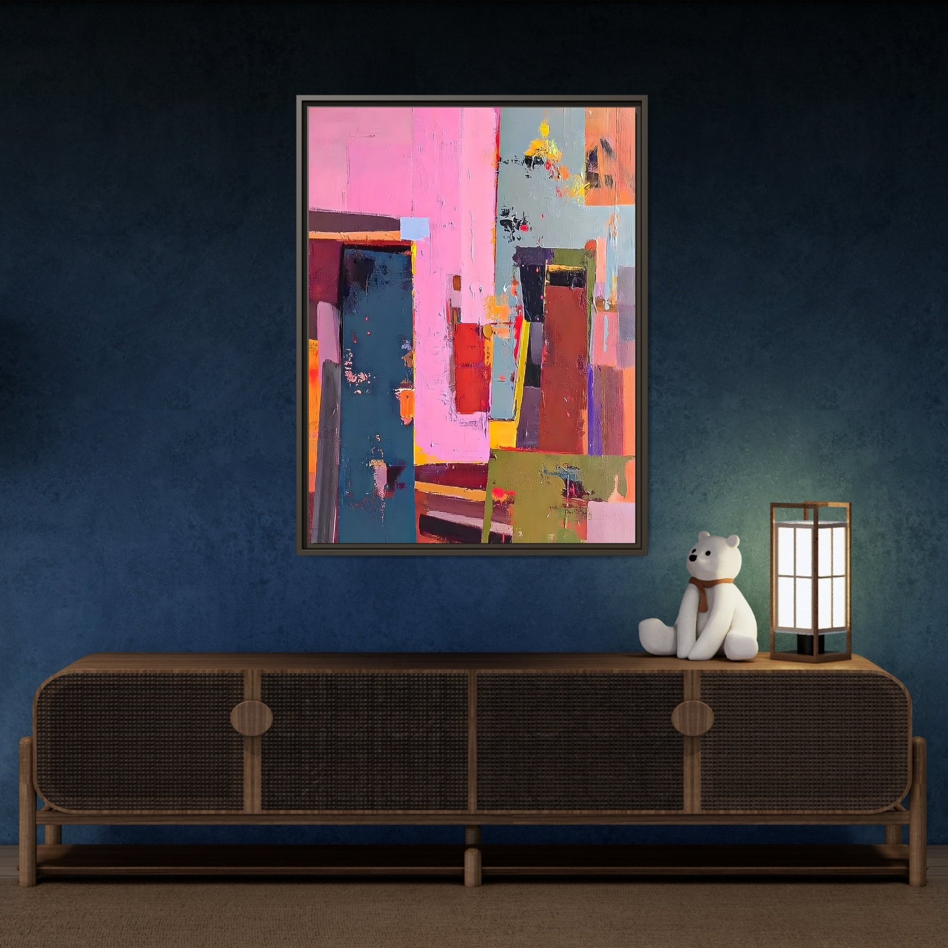 Framed Abstract Art Print - Modern Colorful Canvas Wall Decor - YesArtYes